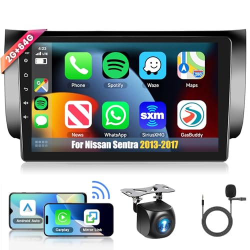 4Core+64G for Nissan Sentra 2013-2017 Car Radio with Wireless Carplay/Android Auto
