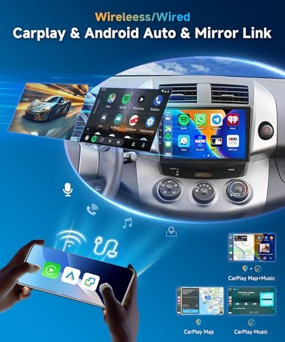 Meteeser - 5G WiFi Android 15 Car Stereo for Toyota RAV4 2006-2012 Wireless Carplay Android Auto